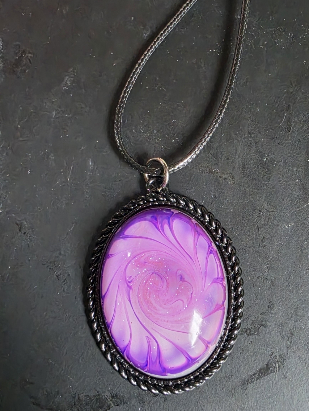 Handmade Purple Swirl Pendant Necklace - Women Jewelry